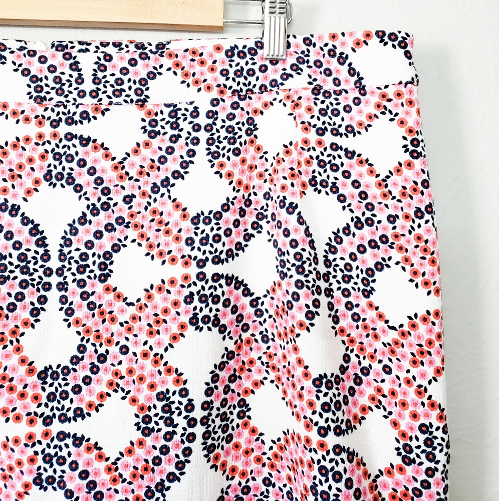 Boden White Floral Skirt Size 18